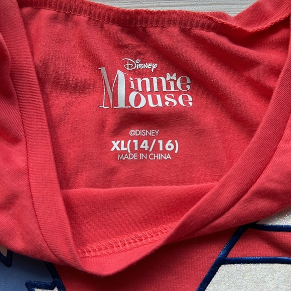 NWOT Disney Minnie Mouse Patriotic Tank Top Ruffle Bottom Kids XL - Picture 3 of 5
